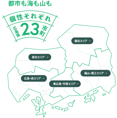 個性それぞれ 広島県23市町